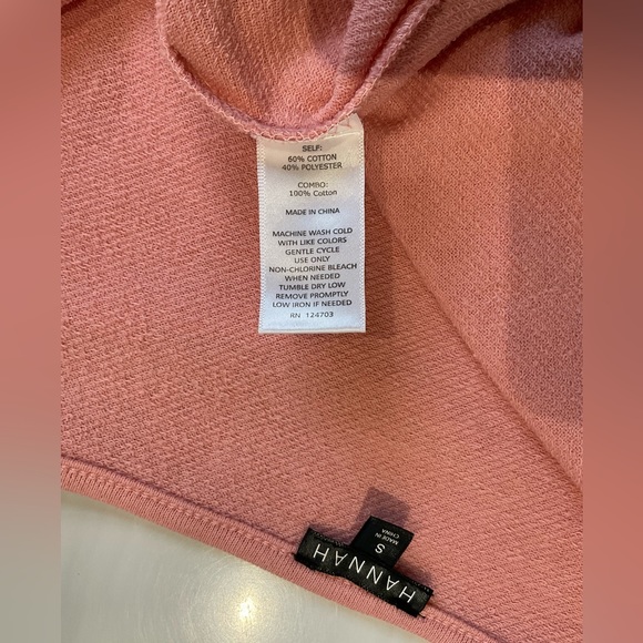 HANNAH Woman’s Sz Small 100% Cotton Lightweight Sweat Shirt with Scalloped Lace - Picture 5 of 8